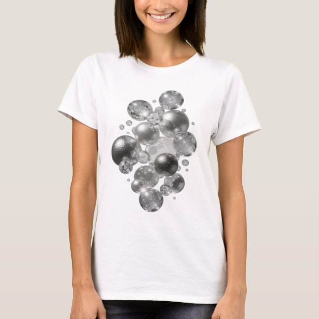 Camiseta Gráfica de ARTE ABSTRATA Prata Moderna (Frente)