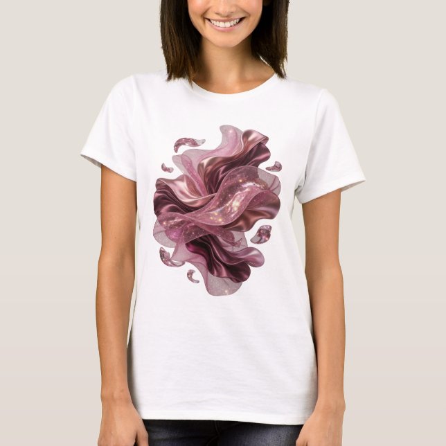 Camiseta Gráfica de Arte Abstrata Prata Ousada (Frente)