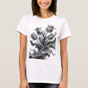 Camiseta Gráfica de Arte Abstrata Prata STATEMENT