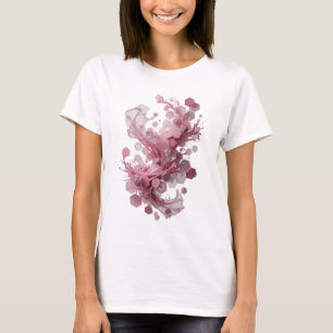 Camiseta Gráfica de Arte Abstrata Prateada Icônica