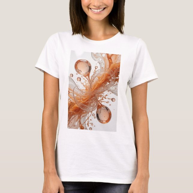 Camiseta Gráfica de Arte Abstrata Prateada que Cha (Frente)