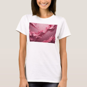 Camiseta Gráfica de Arte Abstrata Rosa Ousada