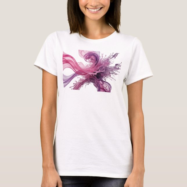 Camiseta Gráfica de Arte Abstrato Chic Prata (Frente)