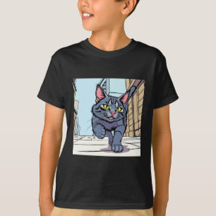Camiseta Gráfica de Arte de Gato de Desenho Fofo p