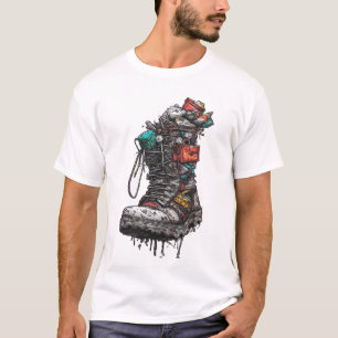 Camiseta Gráfica de Bota Tática Cyberpunk - Gru Ed