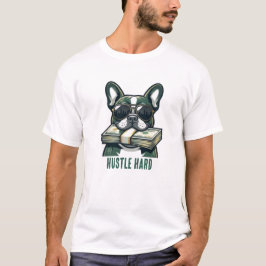 Camiseta Gráfica de Bulldog Francês Hustle Hard Co