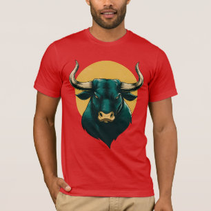 Camiseta Gráfica de Cabeça de Touro Majestoso – Fo