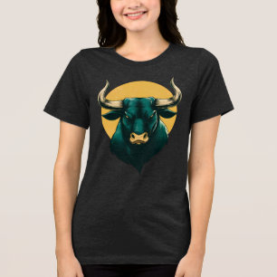 Camiseta Gráfica de Cabeça de Touro Majestoso – Fo
