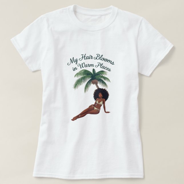 Camiseta Gráfica de Cabelo Afro Natural (Frente do Design)
