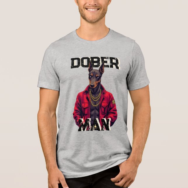 Camiseta Gráfica de Cachorro Doberman Unisex (Frente)