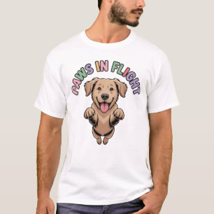 Camiseta Gráfica de Cachorro Patas em Voo