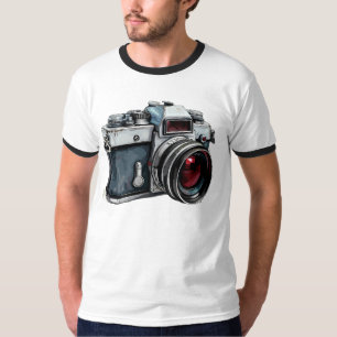 Camiseta Gráfica de Câmera Vintage – Fotografia Re