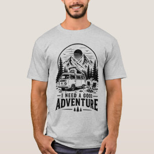 Camiseta Gráfica de Camping na Montanha Presente V