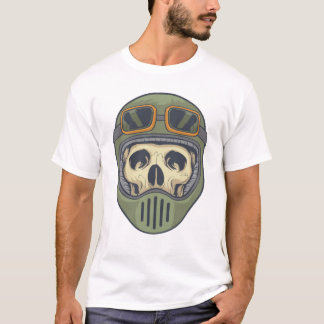 Camiseta Gráfica de Capacete Tático de Caveira