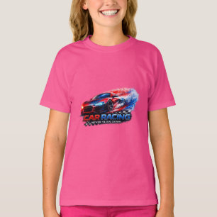 Camiseta Gráfica de Carro de Corrida para Crianças