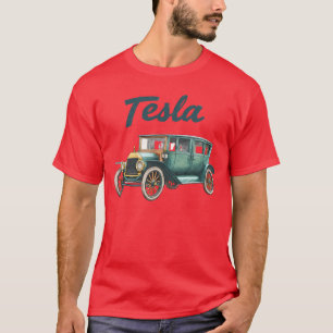 Camiseta Gráfica de Carro Elétrico Clássico Vintag