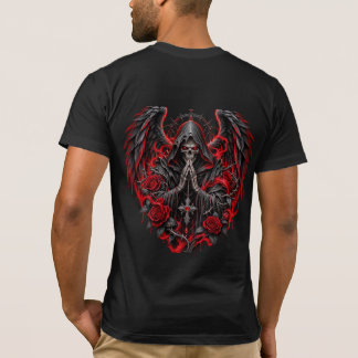 Camiseta Gráfica de Caveira com Asas Cruzadas em E