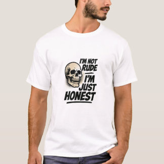 Camiseta Gráfica de Caveira Honesta Não É Rude