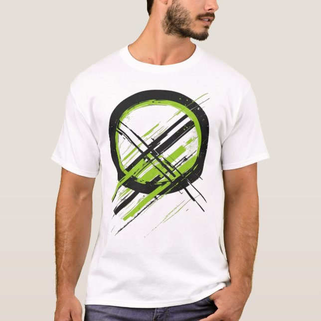 Camiseta Gráfica de Círculo Geométrico Abstrato Cy (Frente)