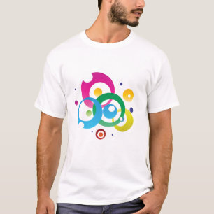Camiseta Gráfica de Círculos Abstratos Coloridos P