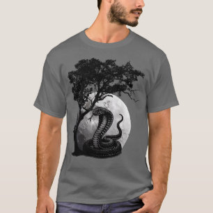 Camiseta Gráfica de Cobra Mística e Árvore