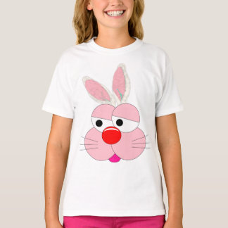Camiseta Gráfica de Coelho de Desenho Animado Fofo