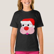 Camiseta Gráfica de Coelho de Natal Fofo em Cartoo