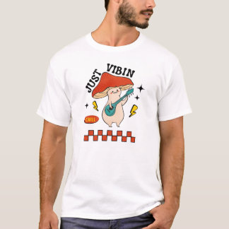 Camiseta Gráfica de Cogumelo Relax Just Vibin