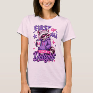 Camiseta Gráfica de Confiança de Guaxinim Engraçad