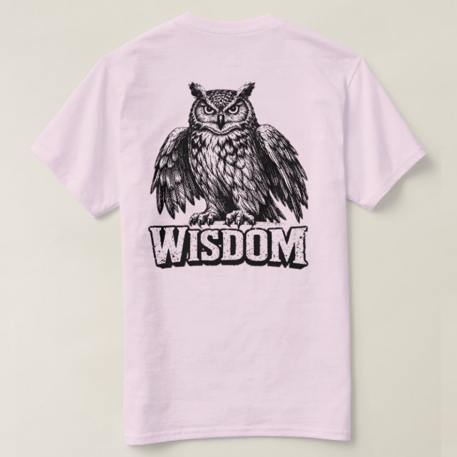 Camiseta Gráfica de Coruja “Sabedoria” – Conhecime (Verso do Design)