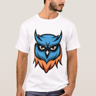 Camiseta Gráfica de Coruja Zangada para Homens