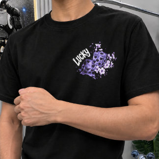 Camiseta Gráfica de Dados Florais Lucky