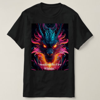 Camiseta Gráfica de Dragão Cyberpunk Neon - Mini L