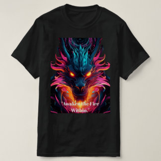 Camiseta Gráfica de Dragão Cyberpunk Neon - Mini L