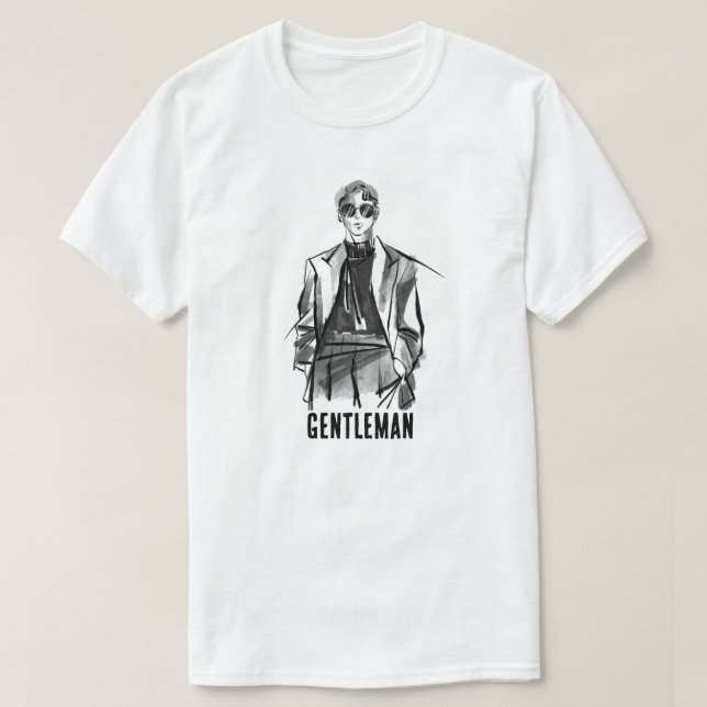 Camiseta gráfica de esboço de moda minimalista mas (Frente do Design)