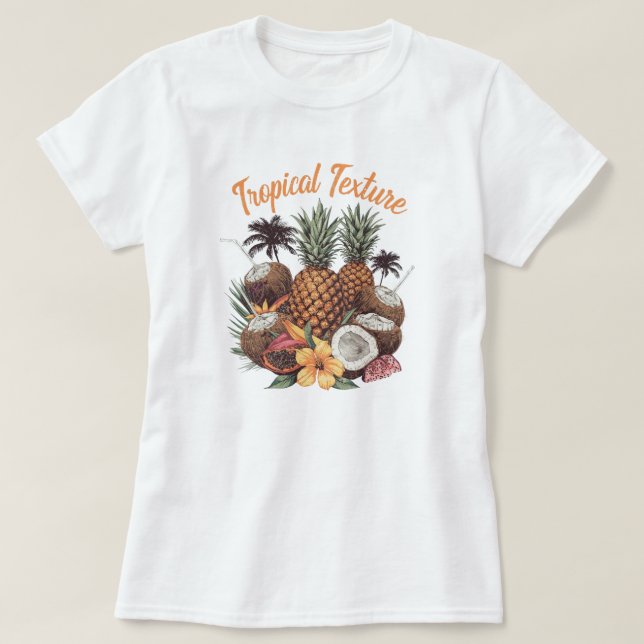 Camiseta Gráfica de Estilo de Verão com Textura de (Frente do Design)