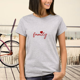 Camiseta Gráfica de Família Cardíaca Amor