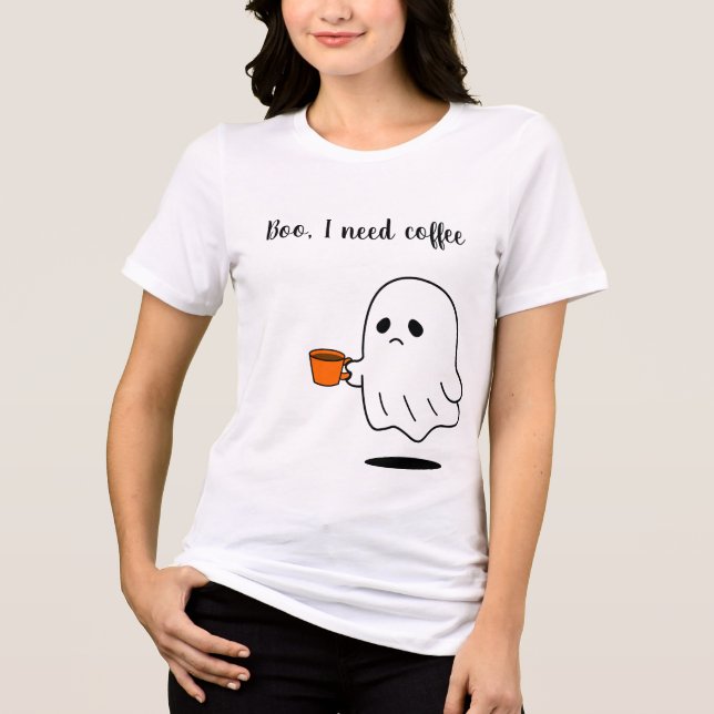 Camiseta Gráfica de Fantasma Divertido com 'Buuu,  (Frente)