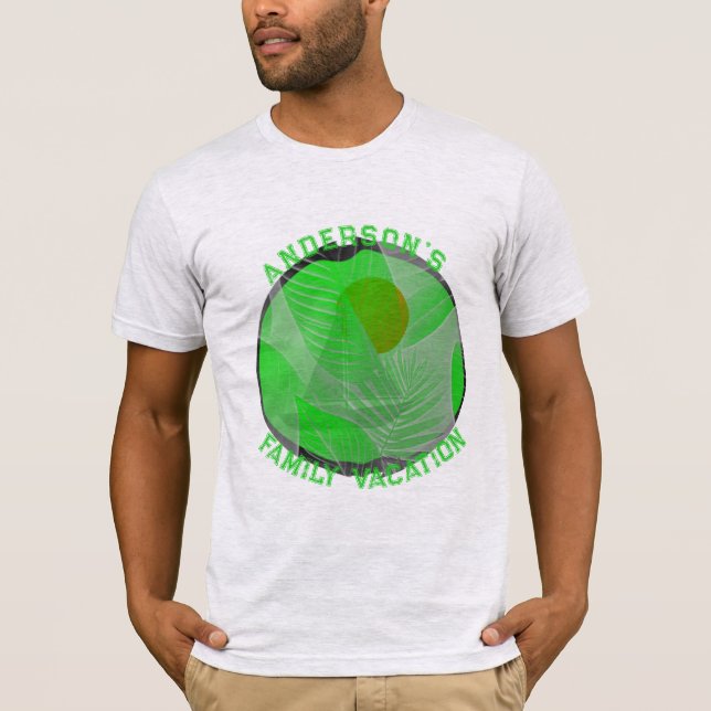 Camiseta Gráfica De Férias Familiares Verde (Frente)