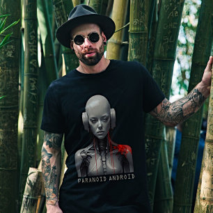 Camiseta Gráfica de Ficção Científica Android Para