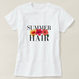 Camiseta Gráfica de Flor Havaiana de Cabelo de Ver