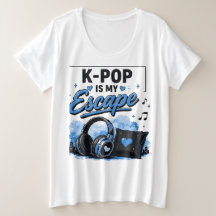 Camiseta Gráfica de Fones de Ouvido K-POP É Minha 