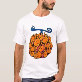 Camiseta Gráfica de Fruta em Chamas Laranja e Verm