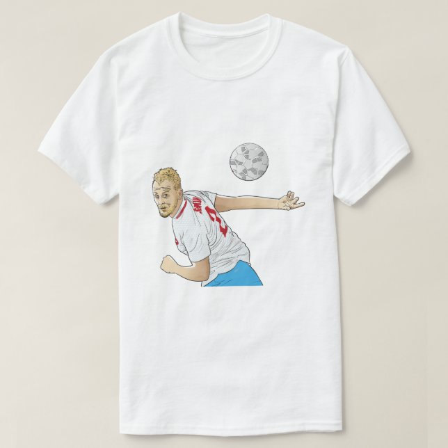 Camiseta Gráfica de Futebol – Camiseta Branca de F (Frente do Design)