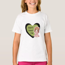 Camiseta Gráfica de Garota Anime Fofa para Garotas