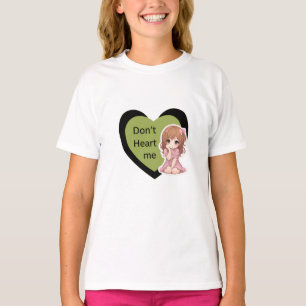 Camiseta Gráfica de Garota Anime Fofa para Garotas