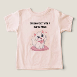 Camiseta Gráfica de Gato Adorável para Crianças e
