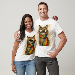 Camiseta Gráfica de Gato Legal com Óculos - Divert