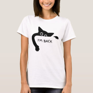 Camiseta Gráfica de Gato Preto Engraçado - Estou d