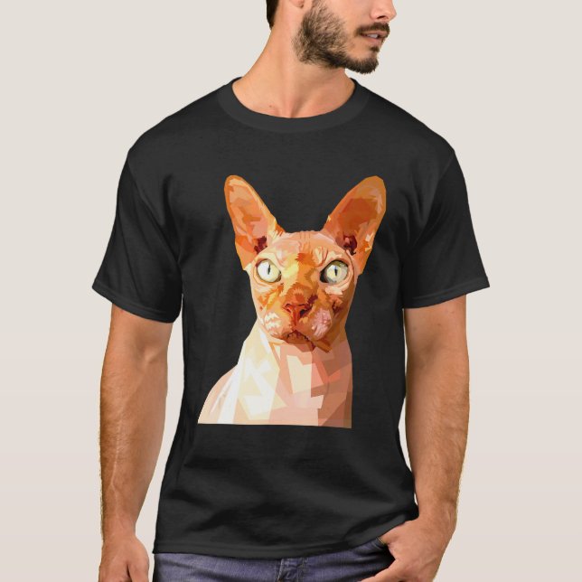 Camiseta Gráfica de Gato Sphynx Sarcástico (Frente)